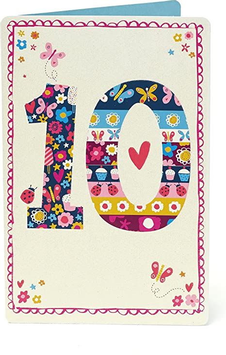 10th Birthday Card For Girl Girls 10th Birthday Card Age 10 Birthday Card Birthday Card