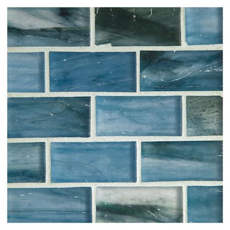 1 X 2 Brick Mosaic Iobine Silk Zumi Structured Glass Collection