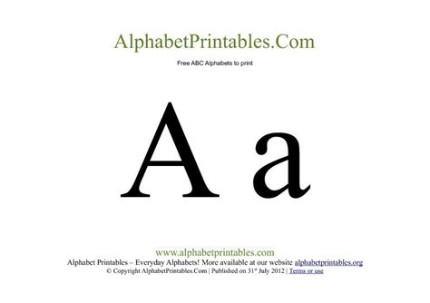 Printable Lowercase Alphabet Letters