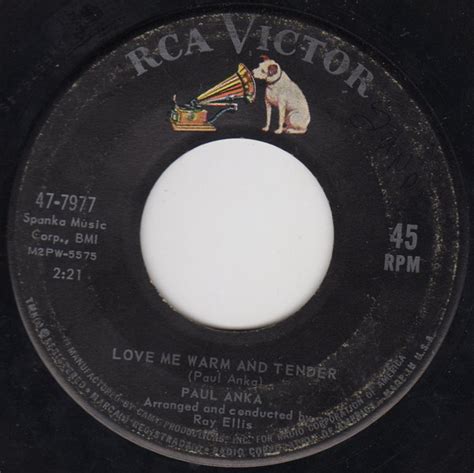 Paul Anka Love Me Warm And Tender 1962 Indianapolis Pressing Vinyl Discogs