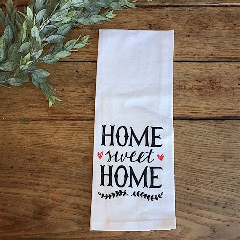 100 Cotton Flour Sack Kitchen Towel Home Sweet Home Cornucopia