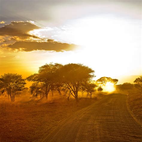 2048x2048 Africa Road Sunrise Ipad Air Wallpaper Hd Nature 4k