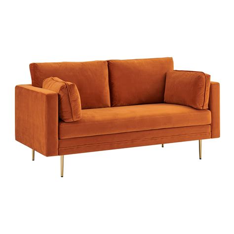 Pelham Velvet Orange Sofa 2 Seater And 3 Seater Buy Designer Home