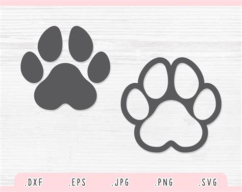 Paw Print Svg Dxf  Png Eps Paw Print Vector Paw Print Etsy Uk