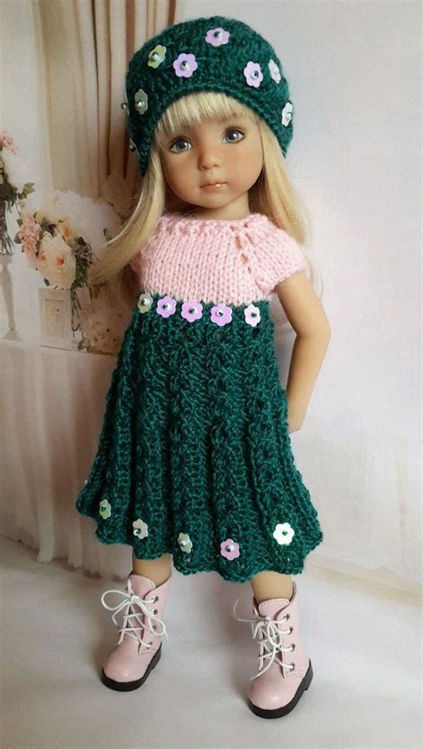 Ooak Outfit For Doll 13 Dianna Effner Little Darling Hand Made Knitted