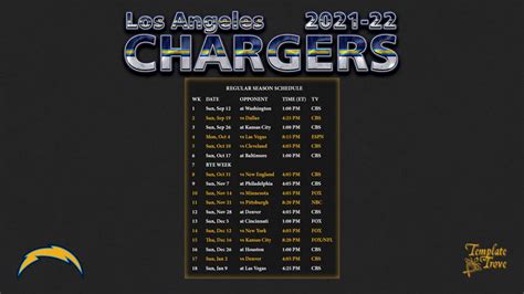 Chargers Schedule 2022 Printable Printable World Holiday