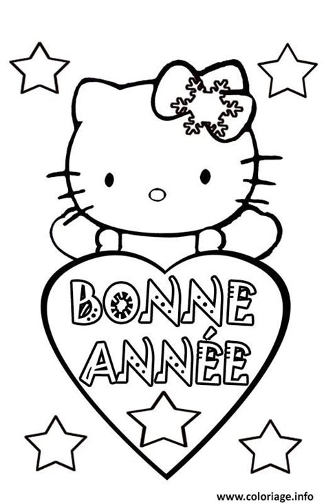 Coloriage Bonne Annee Hello Kitty dessin