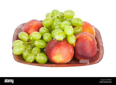 Bowl Of Fresh Fruit Isolated On A White Background Stock Photo Alamy