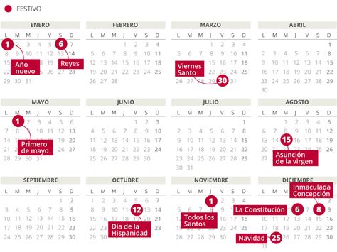 Calendario 2018 Con Festivos Espana