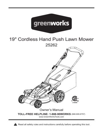 Greenworks Owner S Manual Manualzz