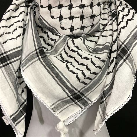 keffiyeh shemagh scarf all original white and black arab kufiya arafat cotton don t fret about debt
