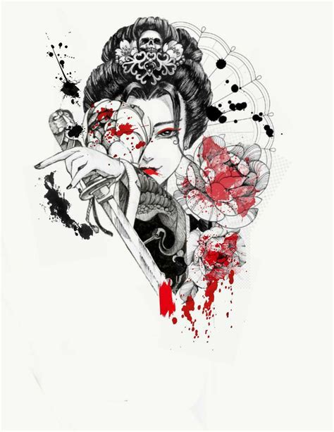 Pin By Вита Аккерман On Тату эскизы Geisha Tattoo Design