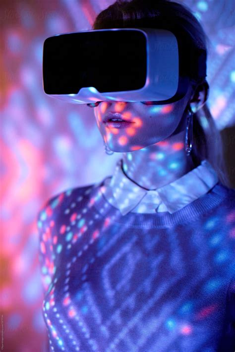 Woman Entertaining With Vr Set By Stocksy Contributor Clique Images