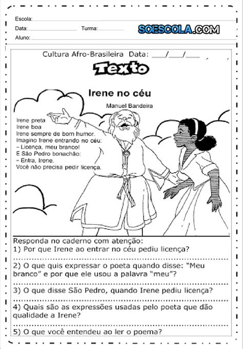 Texto Sobre Consciencia Negra Com Interpretação 5o Ano