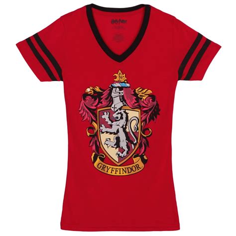 Dames Kleding Harry Potter Hogwarts Crest Licensed Juniors V Neck Tee