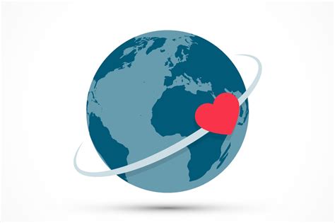 Heart Revolves Around The Earth Pre Designed Illustrator Graphics