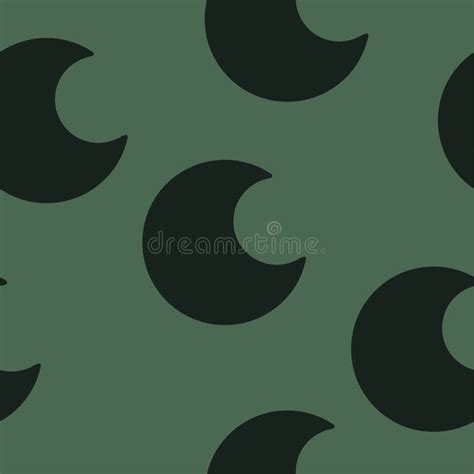 Seamless Pattern With Black Half Moon Crescents On White Background