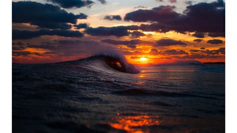 Waves Crashing Sunset 4k Wallpaper Ocean Sunset Wave