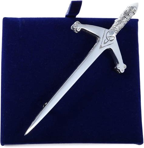 Celtic Trinity Knot Sword Pewter Kilt Pin Uk Jewellery