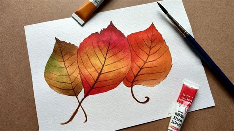 How To Paint Fall Leaves With Watercolor Easy And Quick Youtube