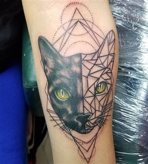 28 Best Geometric Cat Tattoo Designs Page 3 The Paws