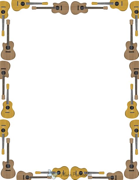 Printable Acoustic Guitar Page Border