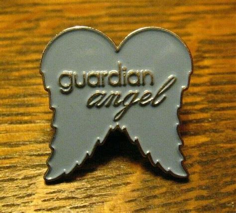 Guardian Angel Lapel Pin Vintage Blue Wings Angelic Spiritual