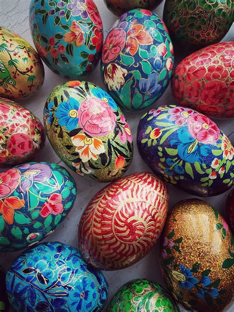 Set of 6 Easter Egg Decorations Egg Hunts Handpainted | Etsy