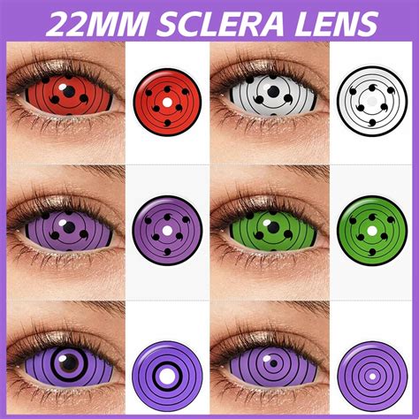 22mm Sharingan Rinnegan Lenses 1 Pair Anime Contact Lenses Sclera