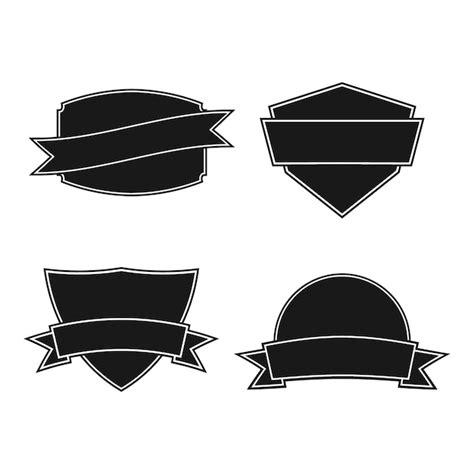 Conjunto De Distintivo De Escudo Com Emblema De Etiqueta De Logotipo De