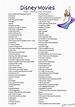 Free Disney Movies List of 400+ Films on Printable Checklists