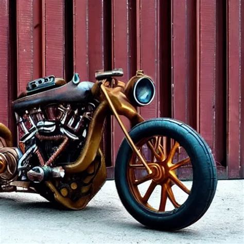 A Steampunk Harley Davidson Bike Stable Diffusion Openart