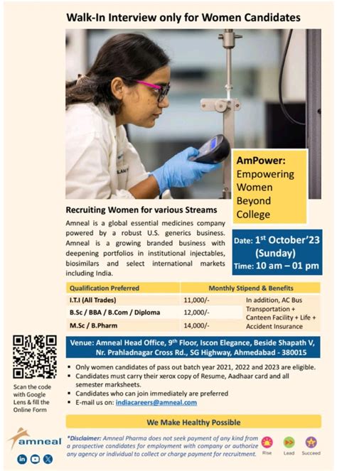 Amneal Pharmaceuticals Walk In Drive For Women Freshers On 1st Oct 2023