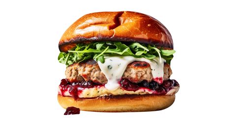 Delicious Cranberry Turkey Burger On Transparent Background 27143882 PNG