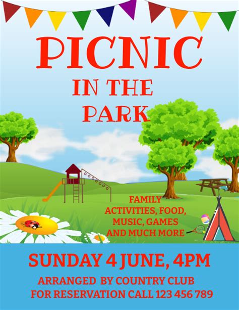 Picnic In The Park Flyer Template Postermywall