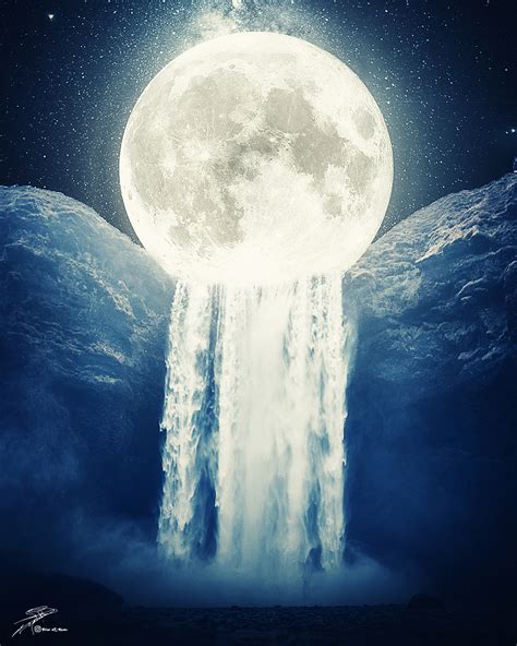 Waterfall Moon On Behance