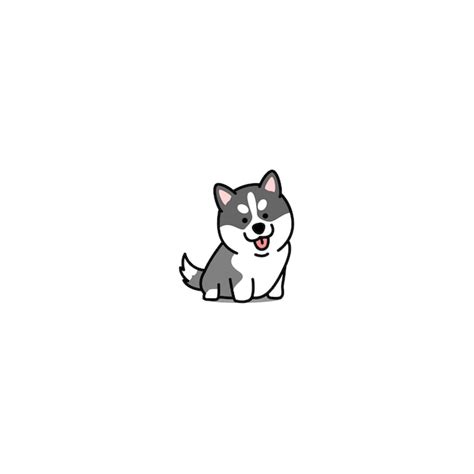 Icono De Lindo Cachorro Husky Siberiano Vector Premium