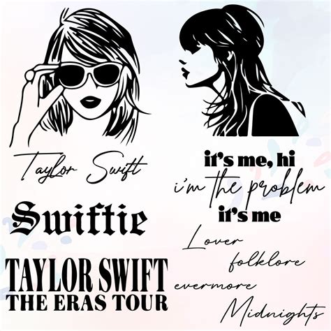 Taylor Swift Svg Bundle Swiftie Svg Eras Tour Svg Swift Album Names
