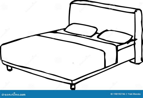 Rough Sketch Of Handwritten Bed Outline Stock Vector Illustration Of