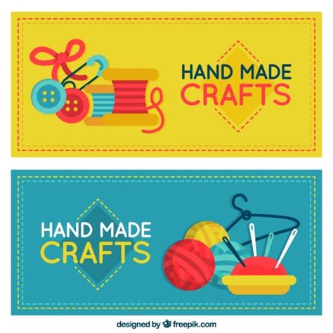 Flat Banners About Crafts Vector Free Download