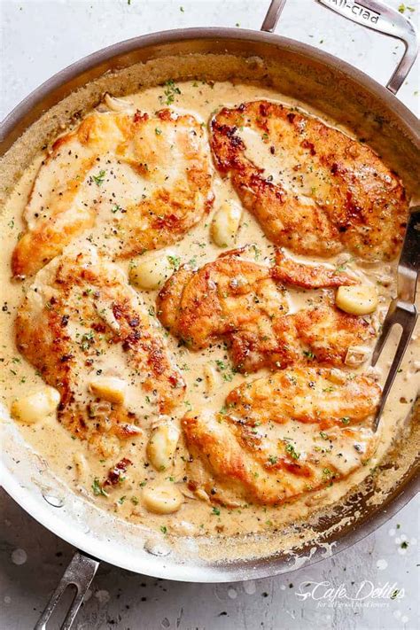 Creamy Garlic Chicken Breasts Cafe Delites