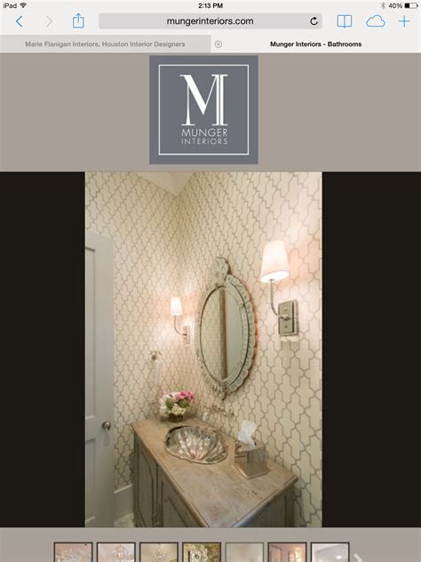 Munger Interiors Powder Room Round Mirror Bathroom Lighted Bathroom