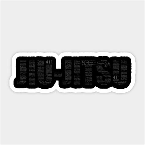 Jiu Jitsu Word Art Horizontal Jiu Jitsu Sticker Teepublic