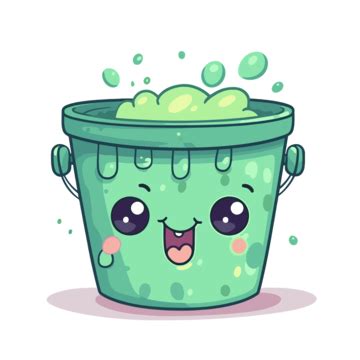 Bucket Clipart Cute Cartoon Bucket Character Vector Bucket Clipart