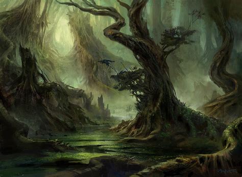 Swamp By Adampaquette On Deviantart Mtg Art Fantasy Landscape