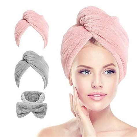 Microfiber Hair Towel Wrap Uqxy Hair Drying Towels With Button Super