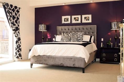 Purple Accent Wall Master Bedroom Budgieboyer