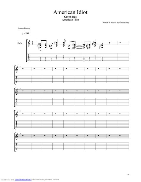 American Idiot Guitar Pro Tab By Green Day