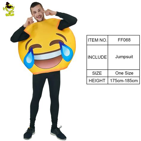 Emoji Costume Adult Unisex Cry Laugh Emoticon Costumes Halloween Fancy
