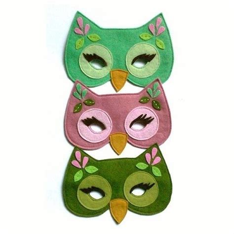 Green Owl Mask Por Prettylilthings En Etsy Animales De Fieltro
